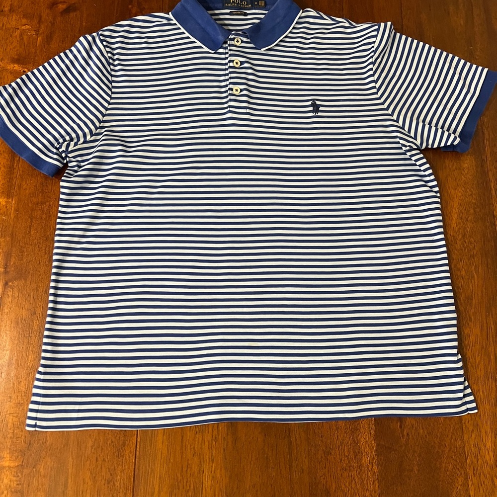 Polo Ralph Lauren Striped Shirt with Blue Collar